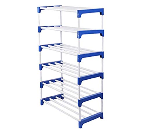 Ebee 12 Pair Plastic Shoe Stand (Blue, 6 Shelves) - Image 4