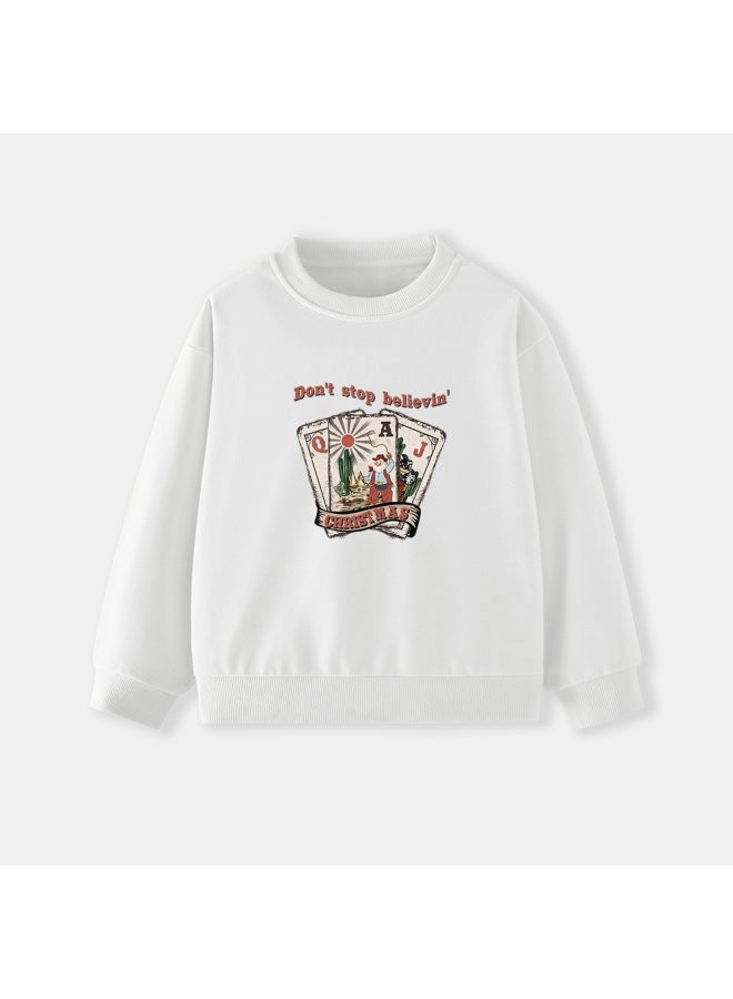 Little Bitty New Autumn Style Children's Long Sleeved Sweatshirt, Christmas Printed Children's Knitted Top - Image 1