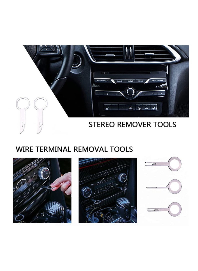 أدوات إزالة ملقط أدوات إزالة لوحة باب السيارة طقم إزالة تنجيد الصوت، طقم أدوات إزالة مشابك السيارات السريعة مع حقيبة تخزين 19 قطعة (أحمر) - Image 3