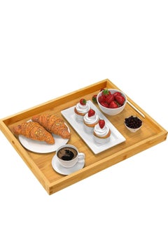 Bukela Serving Tray with Handles, Bamboo Breakfast Tray Wooden Trays for Eating, Working, Storing, Used in Bedroom, Kitchen, Living Room, Bathroom, Hospital and Outdoors-16.14x12.2x1.38 inches  - Image 4