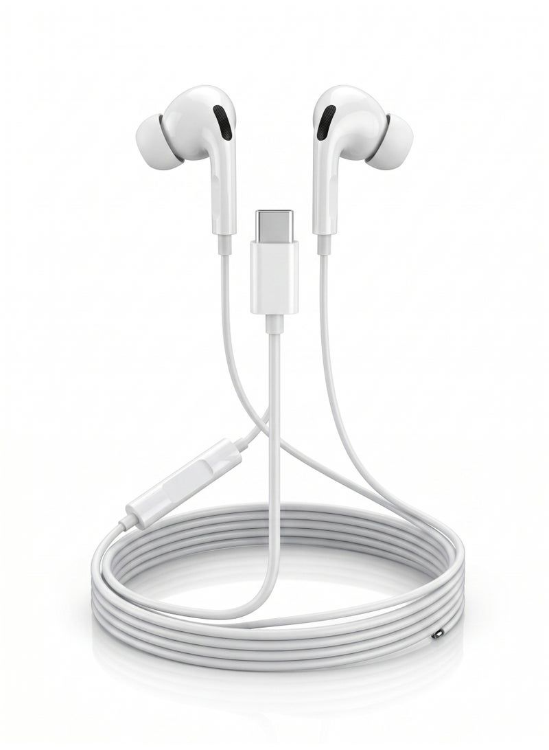 WELLMAX WM WMAX WM550 Type-C Earphones – High-Quality Digital In-Ear Wired Headphones with HD Microphone and Volume Control for iPhone 15/16, Samsung Galaxy S24, and Pixel Devices - Image 1