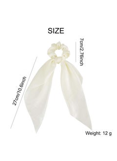 Lawie Lawie 10 Pack Colorful Solid Satin Long Hair Ribbons Knotted Hair Bows Long Tails Scrunchies Scarf Hair Ties Headbands Elastics Rubber Hairbands Scrunchie Ponytail Holders Accessories for Women Girls  - Image 3
