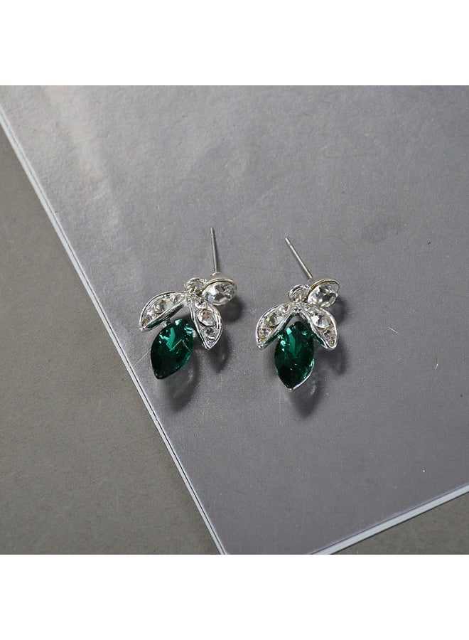 اسم المحتوى ناريلا اكسسوارات جديدة الأزياء الزيركون كبيرة الزجاج قلادة أقراط ثلاثة قطعة مجموعة - Image 4