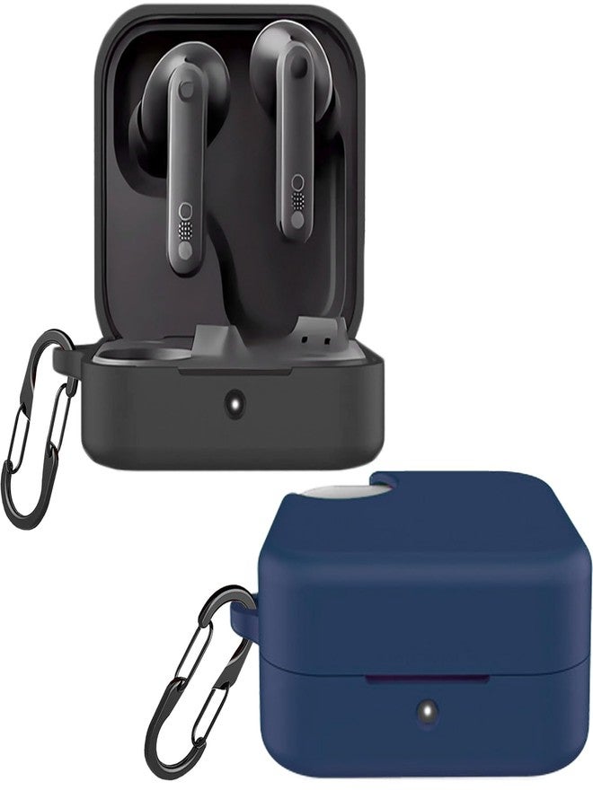 EasyBee [2 Pack] easyBee Case Compatible with CMF Buds Pro 2 / Buds 2 / Buds 2 Plus Earbuds Charging Cover, 2 Keychain Anti-Lost Strap, Soft Silicone Shockproof Protective Kit - Black and Blue - Image 1