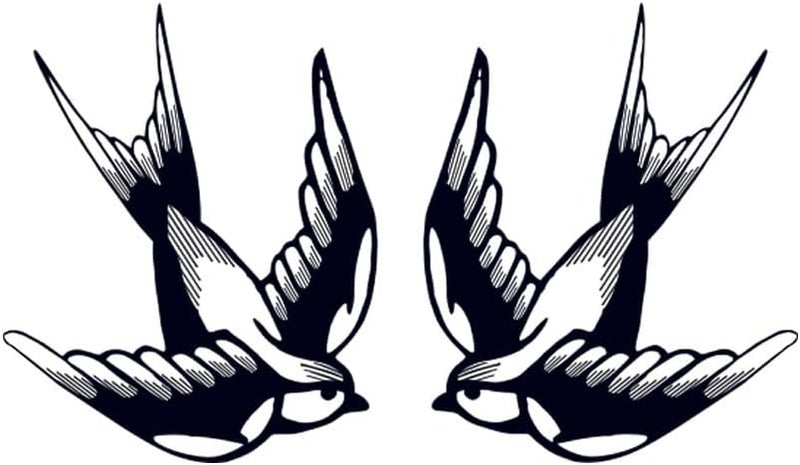 Set of 2 x Swallow Temporary Tattoo neck face bird swift feather hand body art