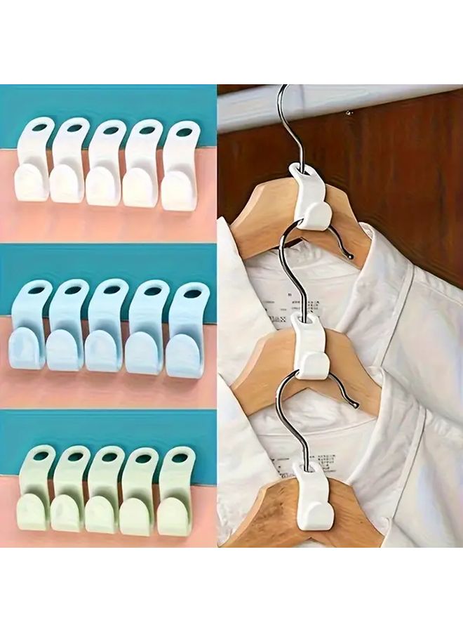 White Space Saving Clothes Hangers 20pcs Wall Mounted Wardrobe Tie Storage Hooks - Image 2