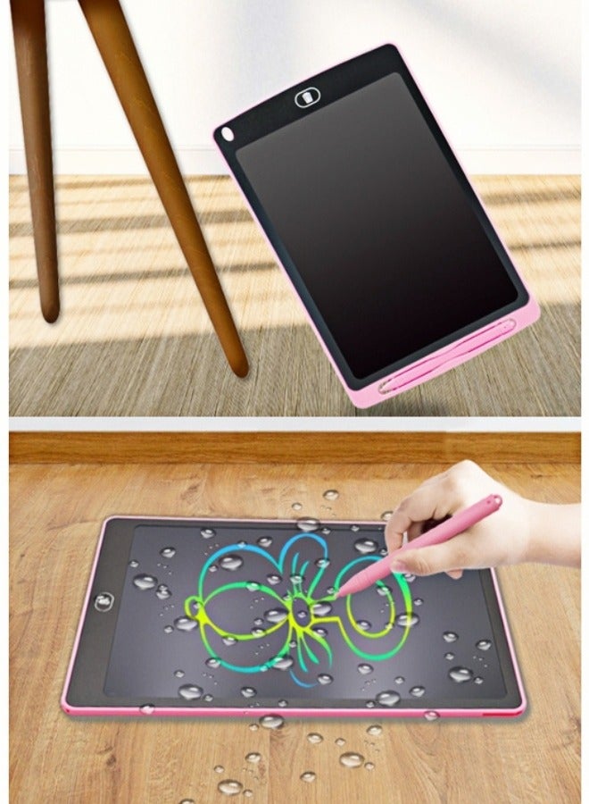 10 " Children's Hand-painted Color Writing Pad, LCD Writing Tablet (Pink) - Image 5