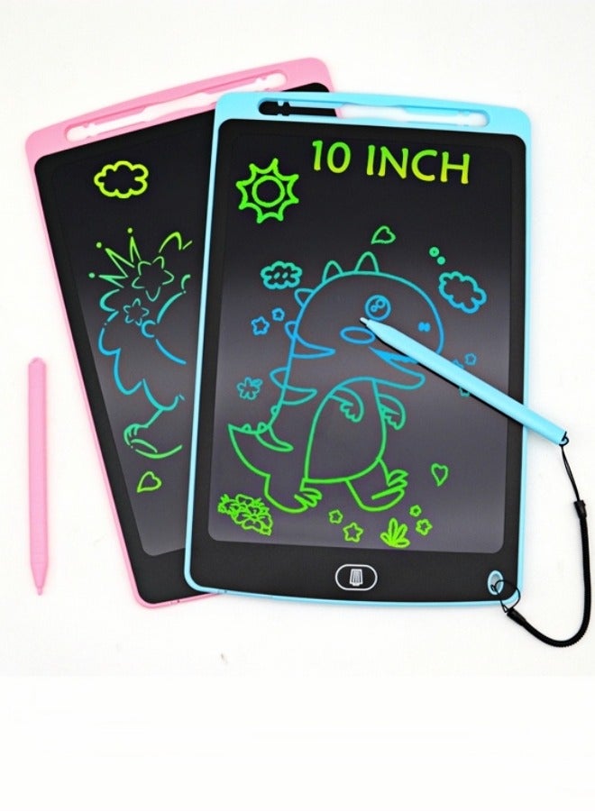 10 " Children's Hand-painted Color Writing Pad, LCD Writing Tablet (Pink) - Image 2