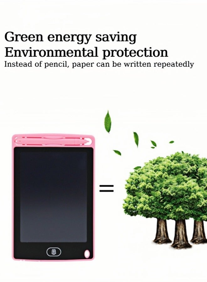 10 " Children's Hand-painted Color Writing Pad, LCD Writing Tablet (Pink) - Image 4