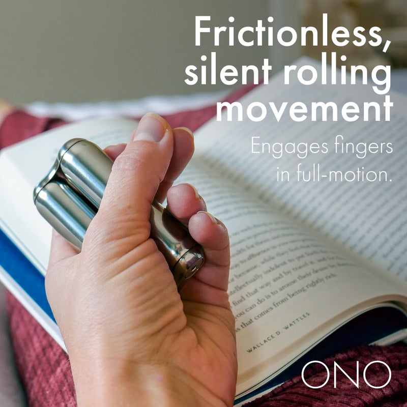 ONO Roller - Handheld Fidget Toy for Adults | Help Relieve Stress, Anxiety, Tension | Promotes Focus, Clarity | Compact, Portable Design (Natural, Junior Size - Stainless Steel) - Image 3