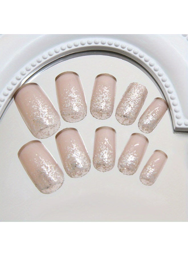 Goolsky Luxe French Glitter 24 - Piece Press - on Nails for Sparkling Elegance - Image 5