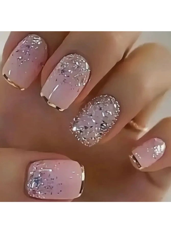 Goolsky Luxe French Glitter 24 - Piece Press - on Nails for Sparkling Elegance - Image 2