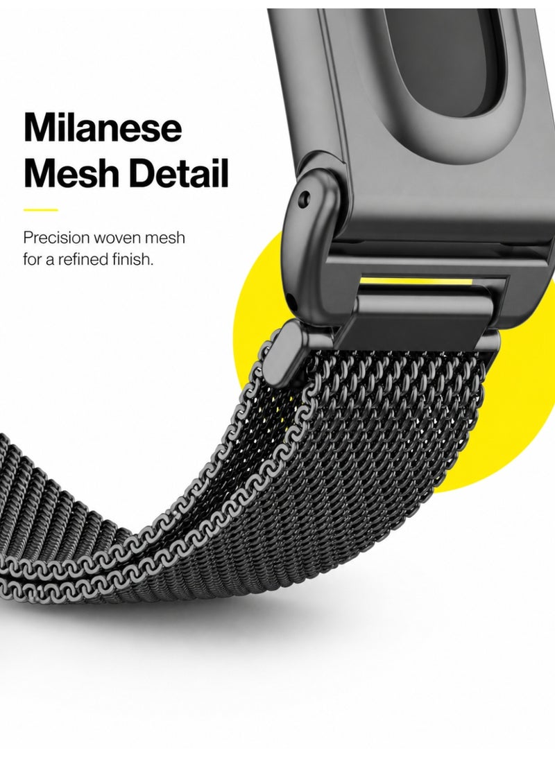 BASEMENT-1 Magnetic Milanese Band Compatible with Google Fitbit Air, Adjustable Metal Mesh Replacement Strap - Image 4