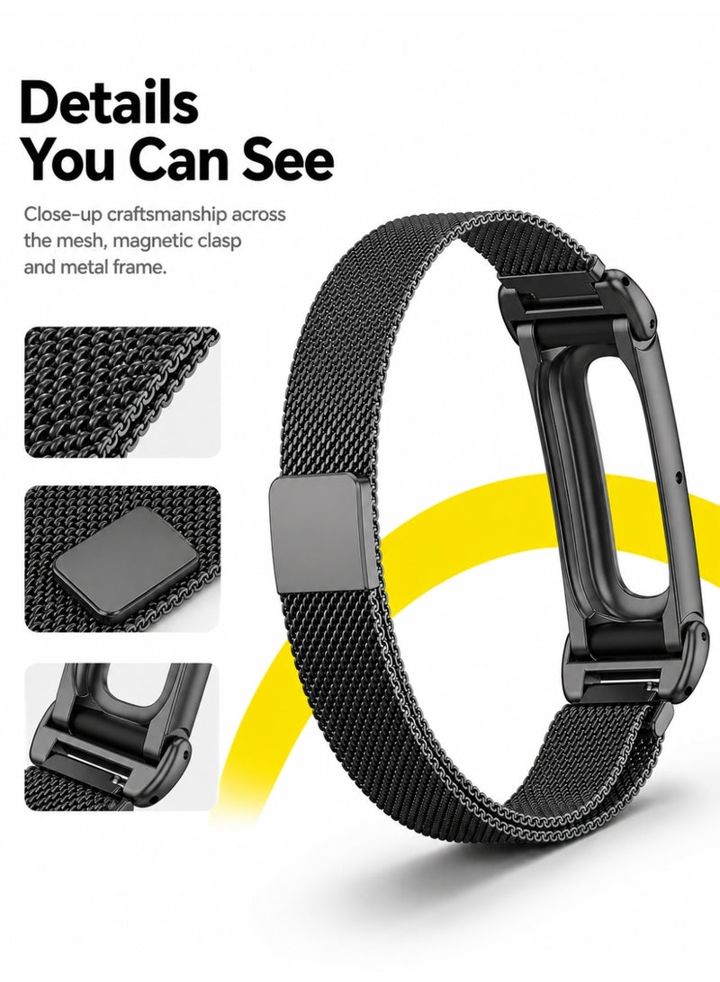 BASEMENT-1 Magnetic Milanese Band Compatible with Google Fitbit Air, Adjustable Metal Mesh Replacement Strap - Image 3