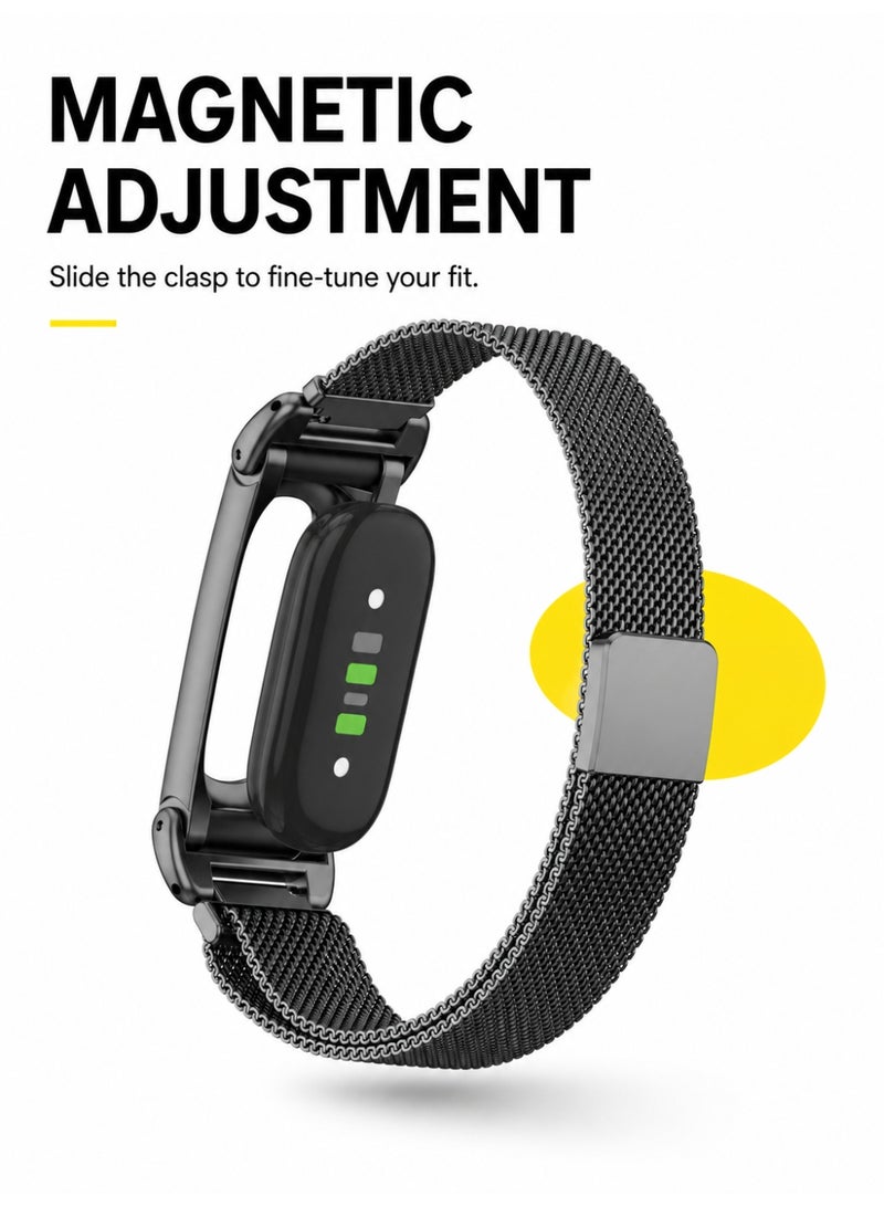 BASEMENT-1 Magnetic Milanese Band Compatible with Google Fitbit Air, Adjustable Metal Mesh Replacement Strap - Image 2
