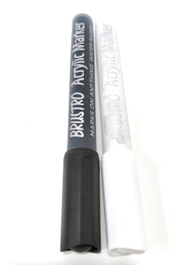 BRUSTRO BRUSTRO Acrylic (DIY) Black and White Marker, for Craftworks, School Projects and Other Presentations (Pack of 2)  - Image 4