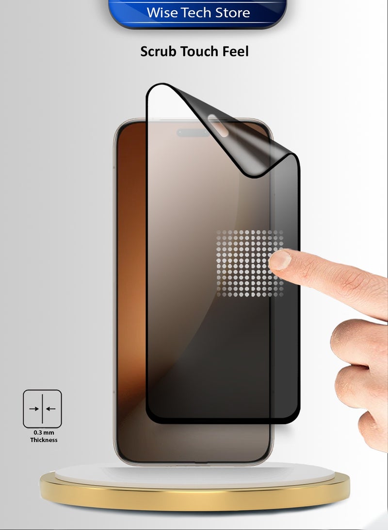 دبليو تيك حامي شاشة Honor Magic8 Pro 5G 2025 فائق الجودة نانو سيراميك للخصوصية مع لصق كامل وتغطية كاملة مطفي ومرن (MSCNMP) - شفاف/أسود - Image 4