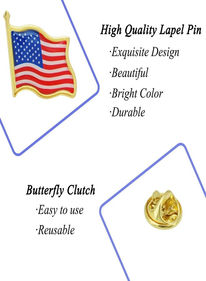 ETHOON 24PCS American Flag Pins - Veterans Day, 4th of July, Patriotic Holidays USA Lapel Pins - Image 4