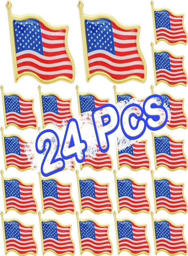 ETHOON 24PCS American Flag Pins - Veterans Day, 4th of July, Patriotic Holidays USA Lapel Pins - Image 1