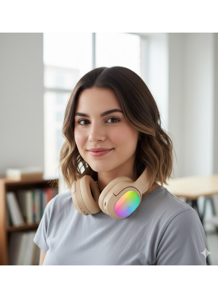 LS-257 Wired Stereo Headphones – High-Definition Sound – Ergonomic Design Suitable for Music, Games, and Movies – apricot color - Image 3