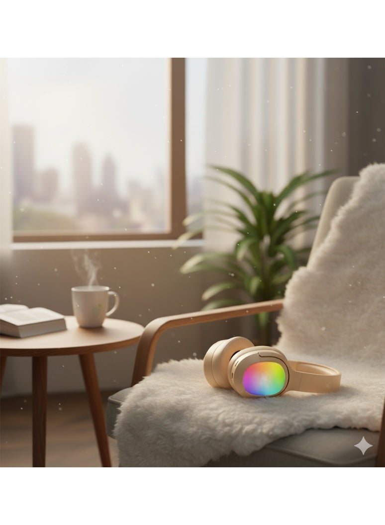 LS-257 Wired Stereo Headphones – High-Definition Sound – Ergonomic Design Suitable for Music, Games, and Movies – apricot color - Image 4