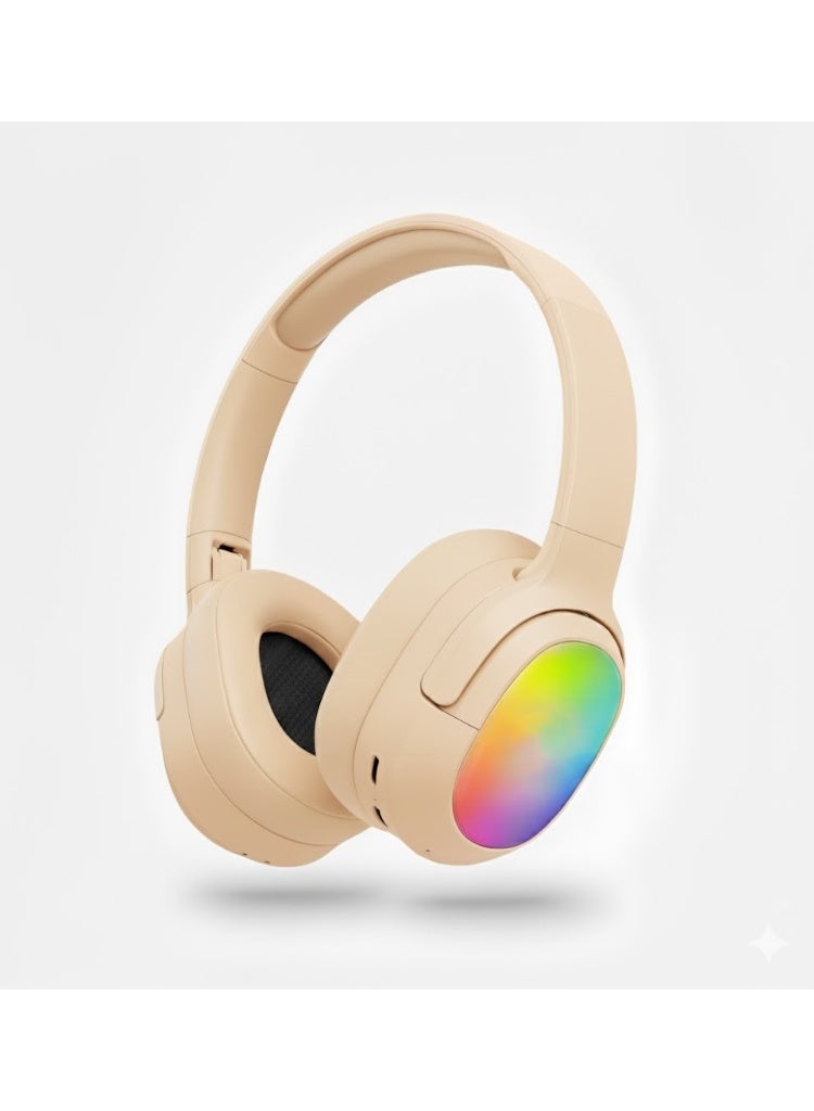 LS-257 Wired Stereo Headphones – High-Definition Sound – Ergonomic Design Suitable for Music, Games, and Movies – apricot color - Image 1