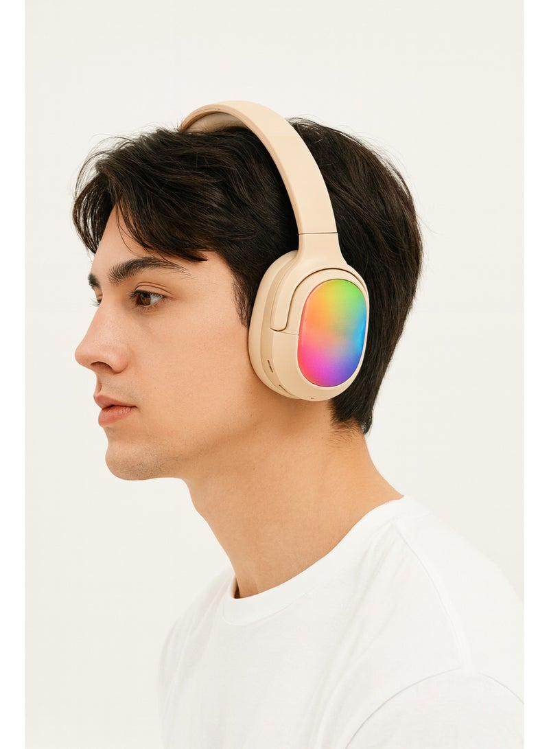 LS-257 Wired Stereo Headphones – High-Definition Sound – Ergonomic Design Suitable for Music, Games, and Movies – apricot color - Image 2