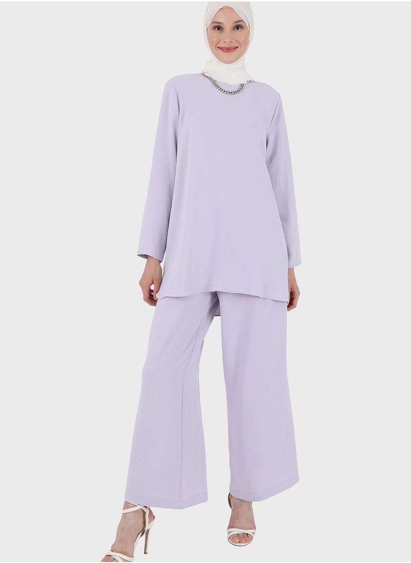 Refka by modanisa Round Neck Knitted Top & Pant  - Image 1