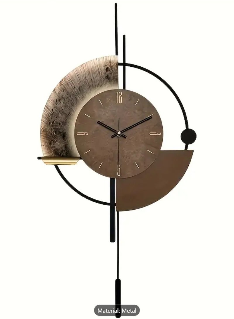 DANIM Modern Luxury Geometric Wall Clock Artistic Metal Design for Living Room & Office Elegant Modern Wall Clock Mixed Colors Silent Quartz Movement Metal Frame Design for Living Room  Office Dining Room Decor - Image 1