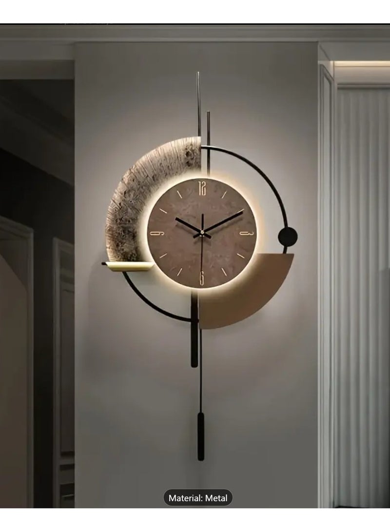 DANIM Modern Luxury Geometric Wall Clock Artistic Metal Design for Living Room & Office Elegant Modern Wall Clock Mixed Colors Silent Quartz Movement Metal Frame Design for Living Room  Office Dining Room Decor - Image 2