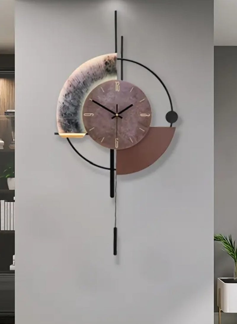 DANIM Modern Luxury Geometric Wall Clock Artistic Metal Design for Living Room & Office Elegant Modern Wall Clock Mixed Colors Silent Quartz Movement Metal Frame Design for Living Room  Office Dining Room Decor - Image 4