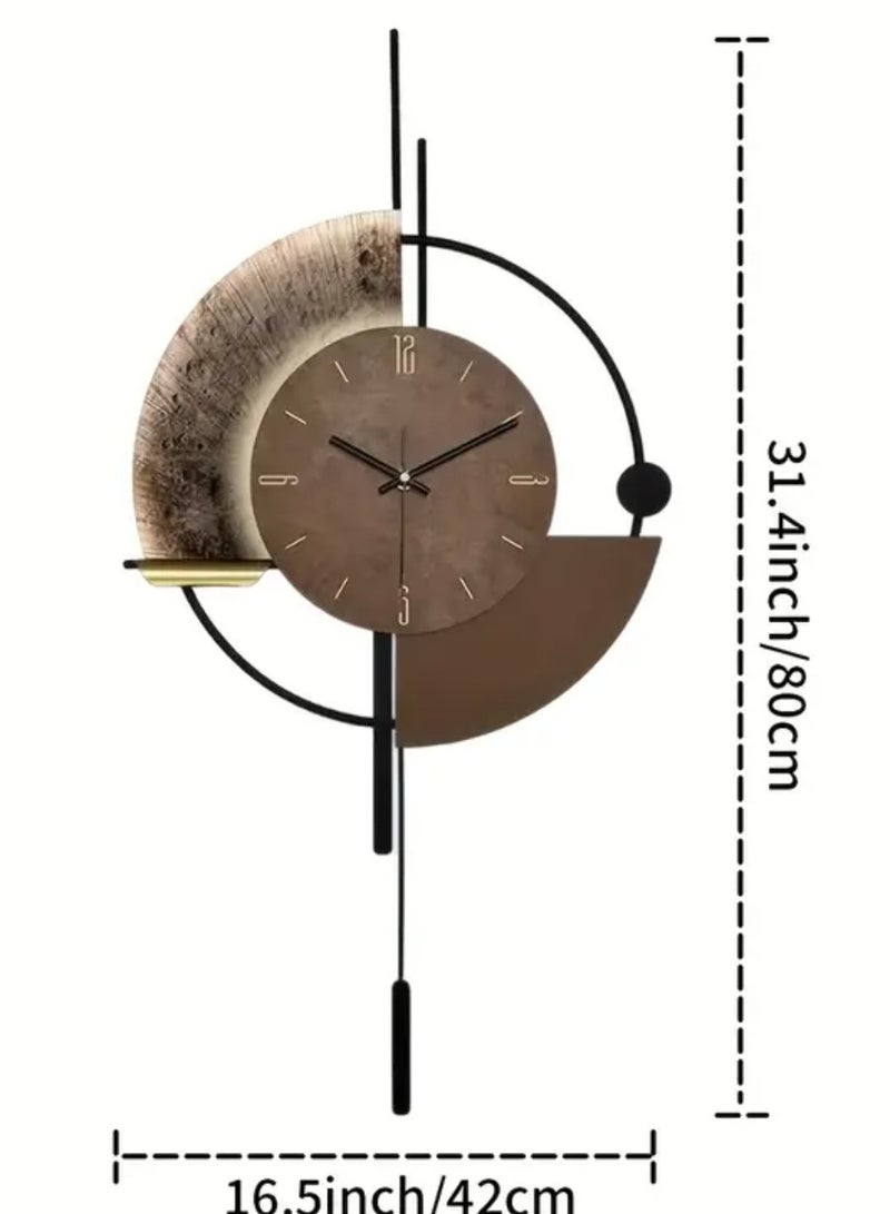 DANIM Modern Luxury Geometric Wall Clock Artistic Metal Design for Living Room & Office Elegant Modern Wall Clock Mixed Colors Silent Quartz Movement Metal Frame Design for Living Room  Office Dining Room Decor - Image 5
