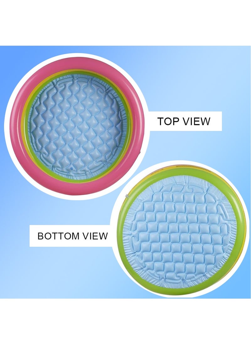 Generic Round Inflatable Swimming Pool Kiddie Pool Blow Up Swimming Pool for Kids Toddler Bathing Tub Portable & Foldable (147x33 CM)  - Image 3