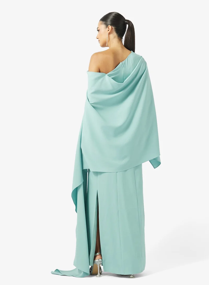 Iyra  Chain Detailed Flared Sleeve Maxi Dress for Women | Best Price UAE