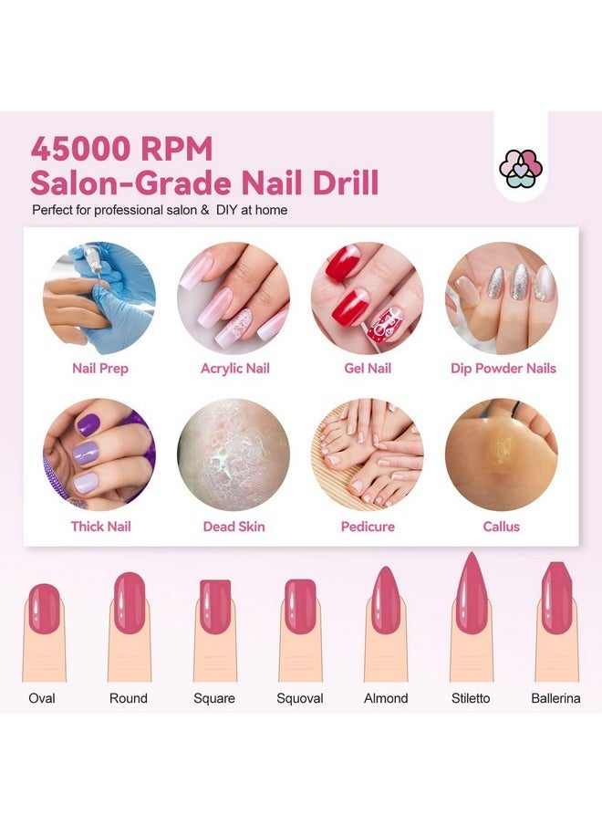 Electric Nail Drill Professional: 45000Rpm Portable Nail Drill For 3Min Hard Acrylic Nails Removing, 2024 Pro Rechargeable Nail Drill Machine For Manicure Pedicure Salon Nail Tech Must Have - pzsku/Z7B6B62FC459A1545CBA7Z/45/_/1730892746/c523bab7-120a-4813-a01c-148e54164f29