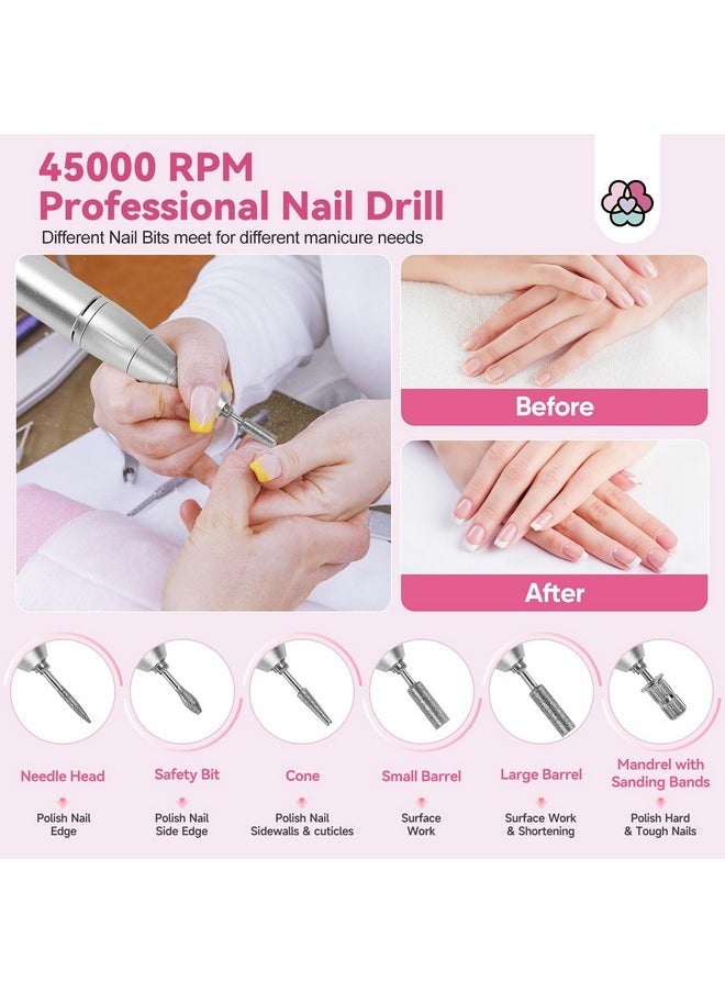 Electric Nail Drill Professional: 45000Rpm Portable Nail Drill For 3Min Hard Acrylic Nails Removing, 2024 Pro Rechargeable Nail Drill Machine For Manicure Pedicure Salon Nail Tech Must Have - pzsku/Z7B6B62FC459A1545CBA7Z/45/_/1730892748/c922a3d0-85cb-4e36-8153-9dda245ffe8e