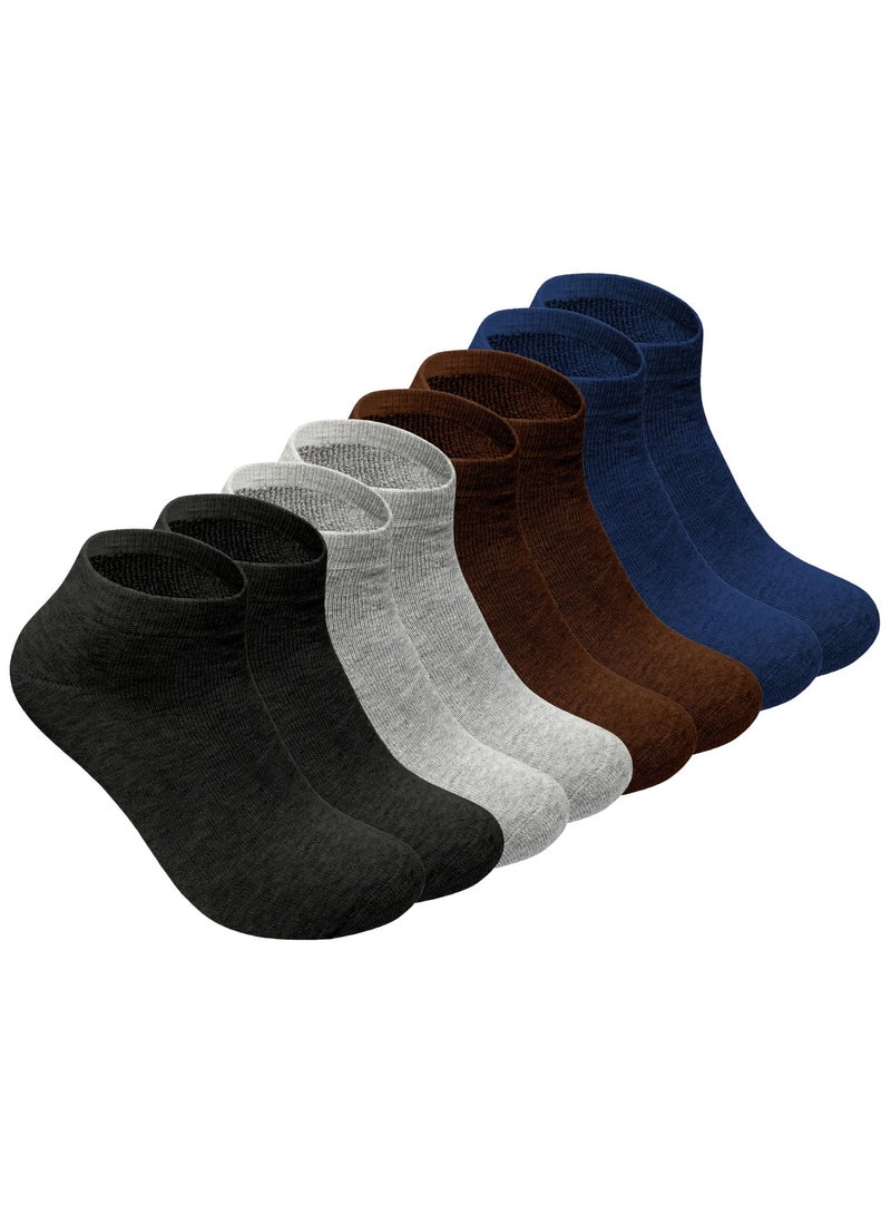 Tango جوارب قصيرة للرجال بتصميم تانغو متعدد الحزم - جوارب بوليستر مريحة للرجال - مقاس حر من EU 40 إلى 45 (الإمارات/السعودية، ألفا، مقاس واحد، عادي، عادي، 8، 8 أزواج: أسود 2، بني 2، كحلي 2، رمادي 2) - Image 1