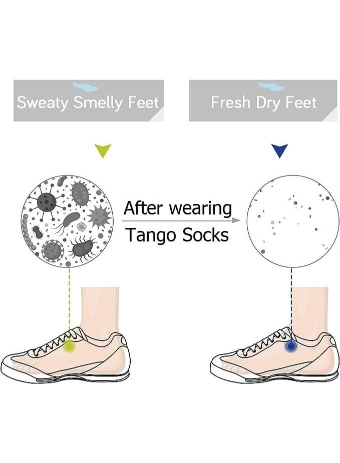 Tango جوارب قصيرة للرجال بتصميم تانغو متعدد الحزم - جوارب بوليستر مريحة للرجال - مقاس حر من EU 40 إلى 45 (الإمارات/السعودية، ألفا، مقاس واحد، عادي، عادي، 8، 8 أزواج: أسود 2، بني 2، كحلي 2، رمادي 2) - Image 5