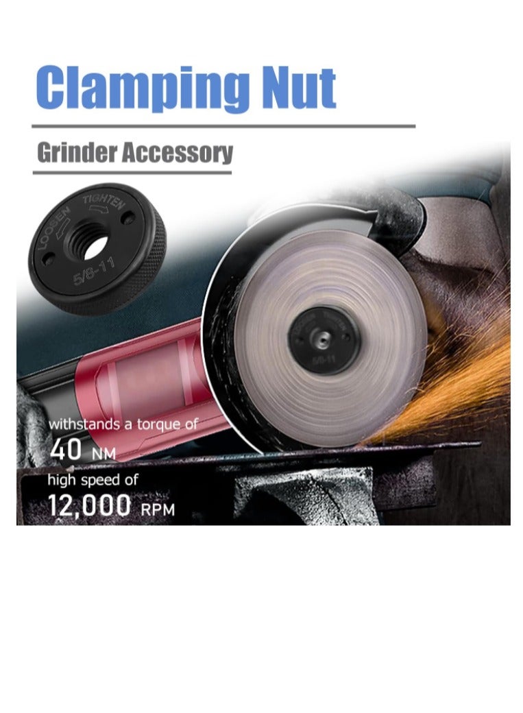 Yakumuz 5/8-11 Inch Thread Quick Release Angle Grinder Flange Nut Grinder Machine Fast Change Locking Nut Replacement Clamping Parts for Angle Grinder with 5/8"-11 Spindle - Image 2