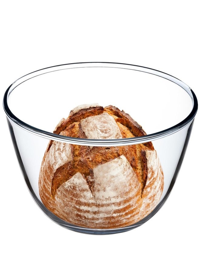 EWAFILU 4.7QT Large Glass Mixing Bowl Clear Glass Salad Cooking Bowls for Sourdough, Salad and Storage Prepping and Baking - Image 1