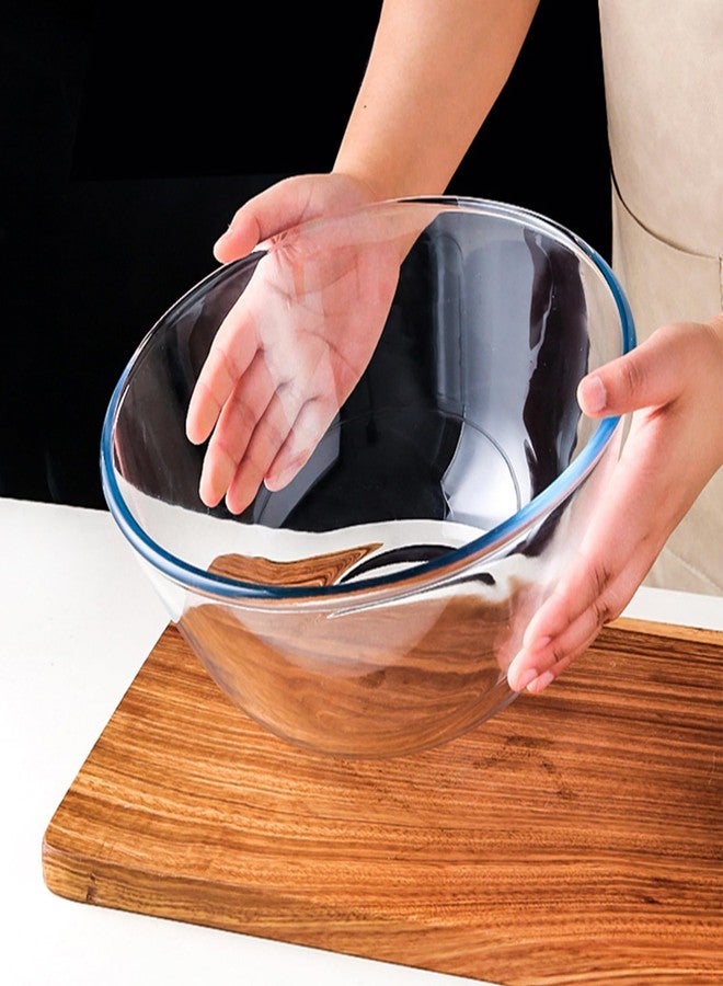 EWAFILU 4.7QT Large Glass Mixing Bowl Clear Glass Salad Cooking Bowls for Sourdough, Salad and Storage Prepping and Baking - Image 3