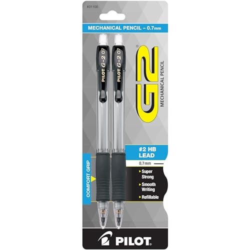 Pilot, G2 Mechanical Pencils, 0.7mm HB Lead, Black Accents, Pack of 1 - Image 1