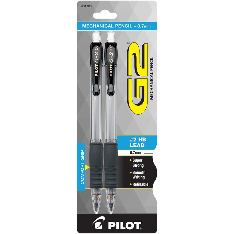 Pilot, G2 Mechanical Pencils, 0.7mm HB Lead, Black Accents, Pack of 1 - Image 3