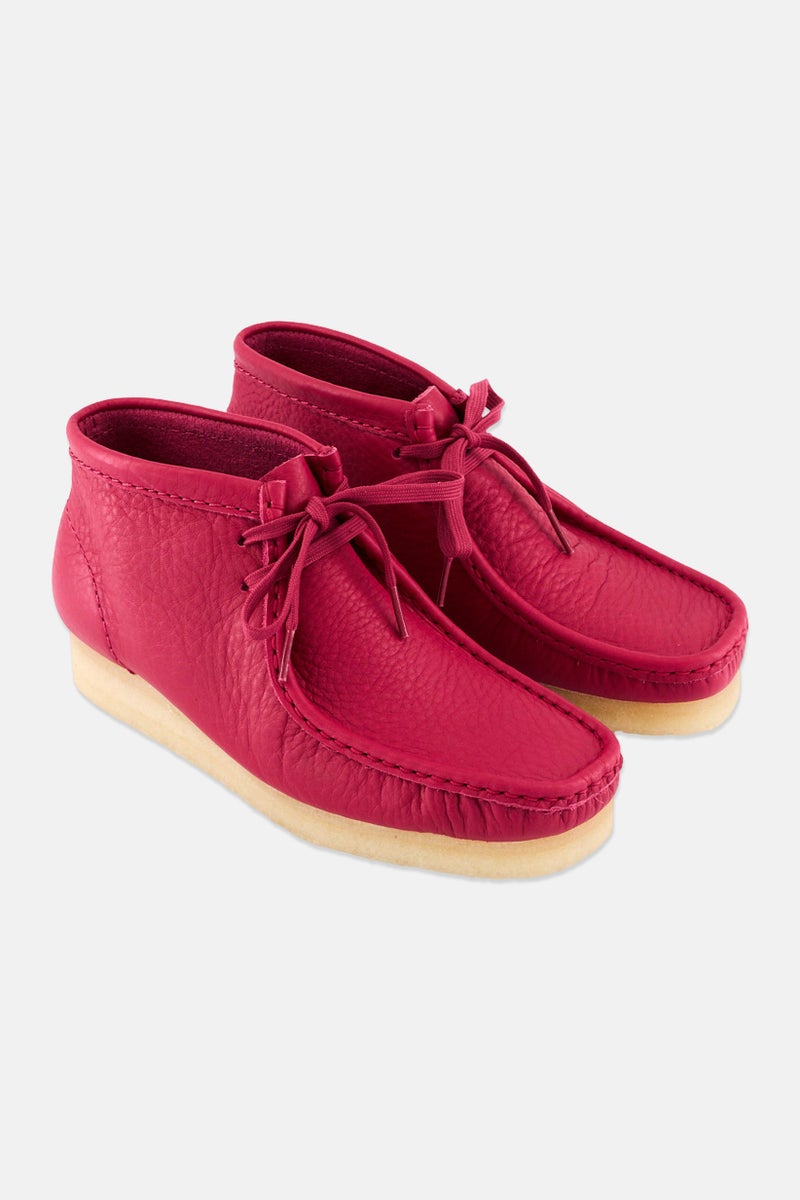 clarks Women Standard Wallabee Lace up Ankle Boots, Berry Pink - Image 1