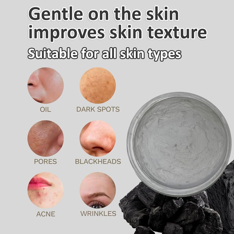 ECOLYTE+ La Parisienne Face Mud Mask with Charcoal - Spa Quality Exfoliating Treatment for Glowing Skin (500g) - Image 5