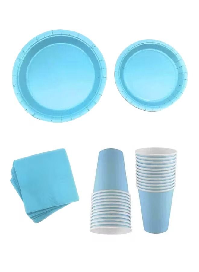 40-Piece Disposable Party Tableware Set Small Plates (8 x 7), Large Plates (8 x 9)inch - Image 1