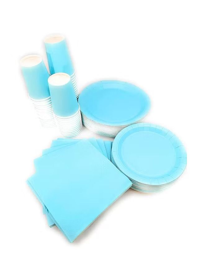 40-Piece Disposable Party Tableware Set Small Plates (8 x 7), Large Plates (8 x 9)inch - Image 2