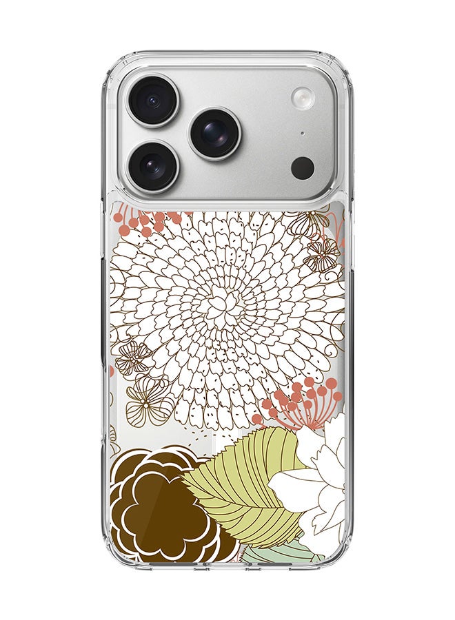 Stylizedd Classic Clear MagSafe Case for iPhone 17 Pro , Hybrid Soft Case Flexible Edges Anti Drop TPU PC Gel Thin Transparent Cover [ Designed for iPhone 17 Pro ] - Blooming Flower