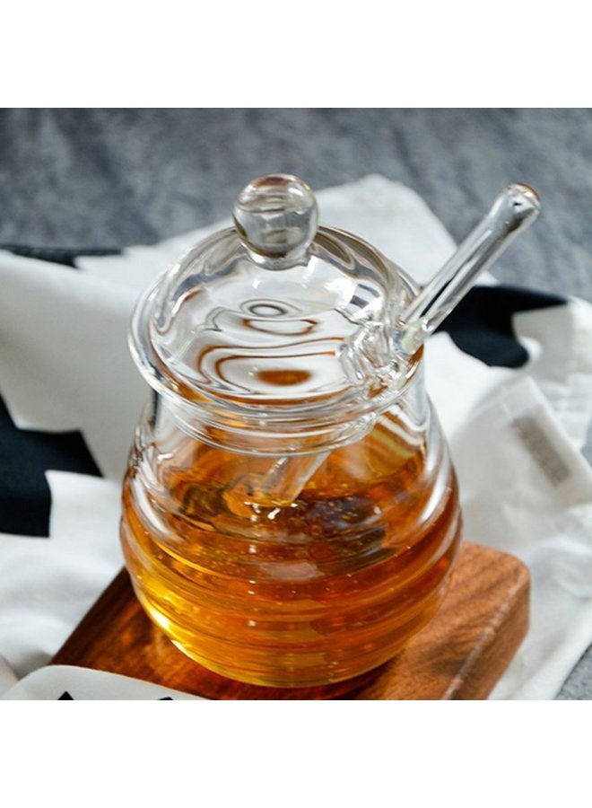 Mkono Glass Honey Jar with Dipper Transparent Honey Pot 265 ml, 9 Ounces - Image 2