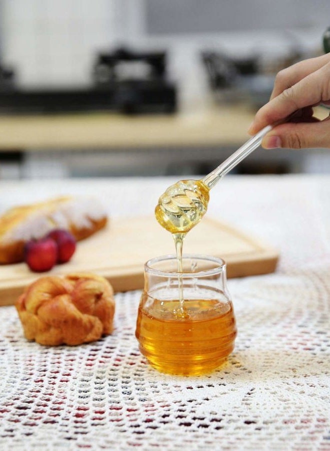 Mkono Glass Honey Jar with Dipper Transparent Honey Pot 265 ml, 9 Ounces - Image 4